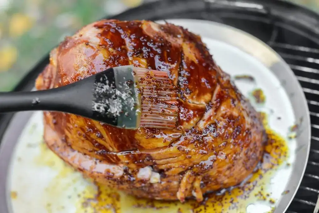 Roasted chicken with a golden-brown, crispy honey glaze.